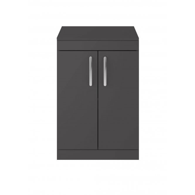Nuie  Athena Gloss Grey 600mm Floor Standing Cabinet & Worktop
