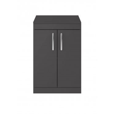 Nuie Athena Gloss Grey 600mm Floor Standing Cabinet & Worktop