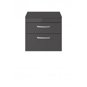 Nuie Athena Gloss Grey 600mm Wall Hung Cabinet & Worktop