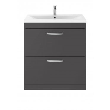 Nuie Athena Gloss Grey 800mm Floor Standing Cabinet & Basin 2