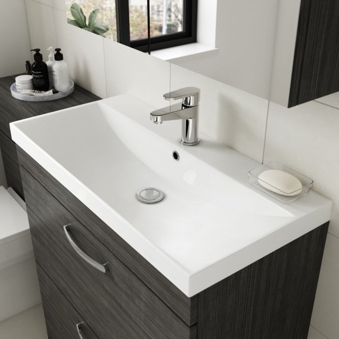 Nuie  Athena Hacienda Black 500mm Wall Hung Vanity & Basin 3