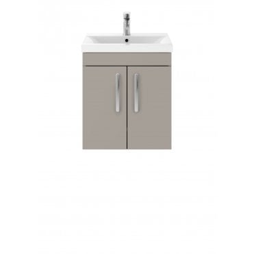 Nuie Athena Stone Grey 500mm Wall Hung Cabinet & Basin 1