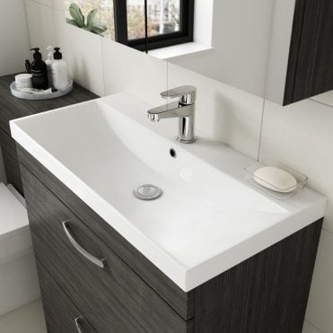 Nuie Athena Stone Grey 500mm Wall Hung Vanity & Basin 3