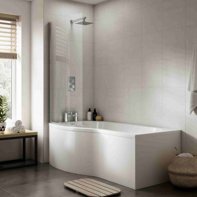 Nuie  B-Shape Shower Bath Front Panel Acrylic (1500mm)
