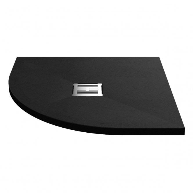 Nuie  Black Slate Slimline Quadrant Shower Tray 800 x 800