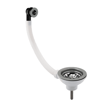 Nuie Brushed Nickel Basket Strainer Waste With Round Overflow FW616SRB