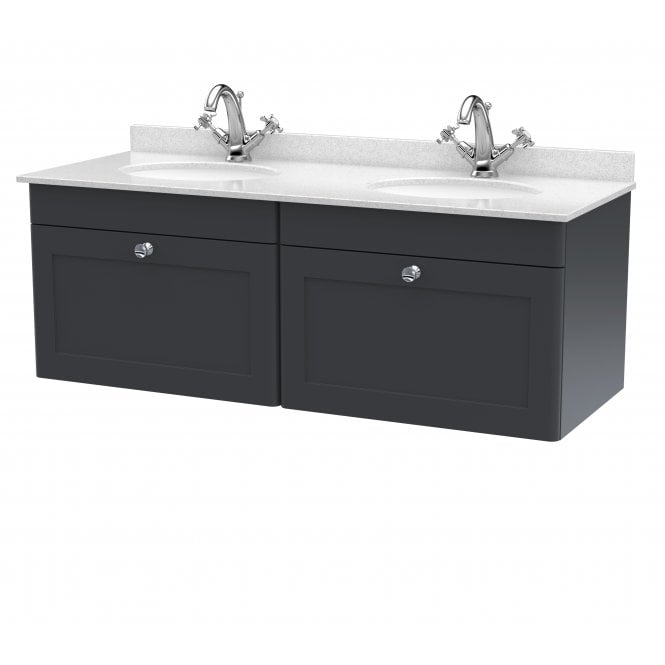Nuie  Classique 1200mm Wall Hung 2 Drawer Vanity & Marble Top CLC1494WR2