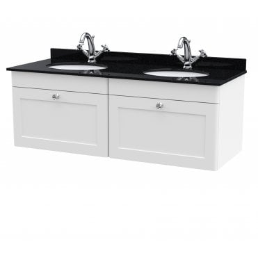Nuie Classique 1200mm Wall Hung 2 Drawer Vanity & Marble Top CLC194BR2