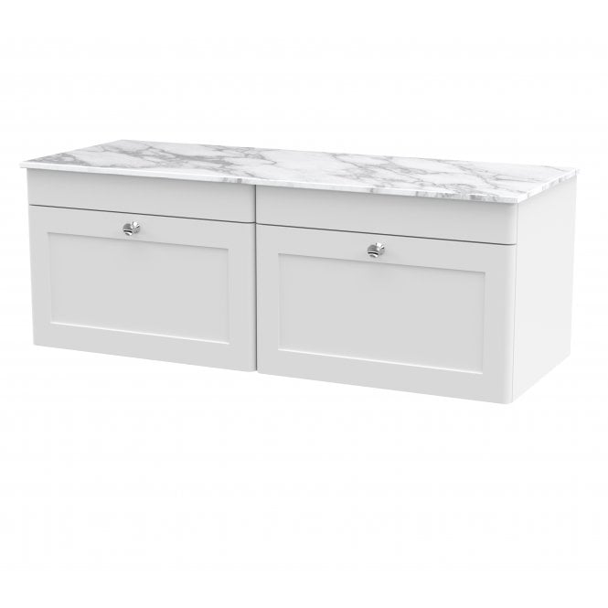 Nuie  Classique 1200mm Wall Hung 2-Drawer Vanity with Marble Top CLC194CMT2
