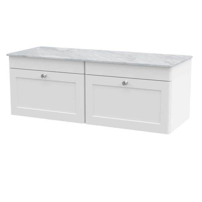 Nuie  Classique 1200mm Wall Hung 2-Drawer Vanity with Marble Top CLC194GMT2