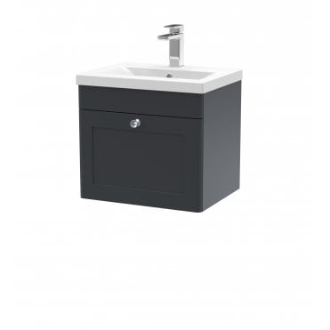Nuie Classique 500mm Wall Hung 1 Drawer Vanity & Basin 1 CLC1491D