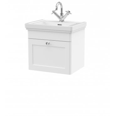 Nuie Classique 500mm Wall Hung 1-Drawer Vanity & Basin 1TH CLC191A