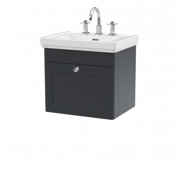 Nuie Classique 500mm Wall Hung 1-Drawer Vanity & Basin 3TH CLC1491B