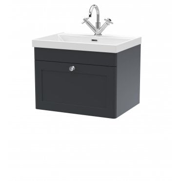 Nuie Classique 600mm Wall Hung 1-Drawer Vanity with Basin - 1 Tap Hole CLC1494E