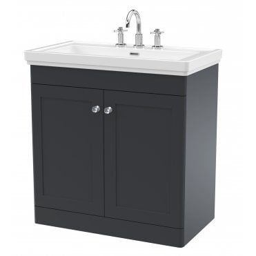 Nuie Classique 800mm Floor Standing 2-Door Vanity & Basin 3TH CLC1426B