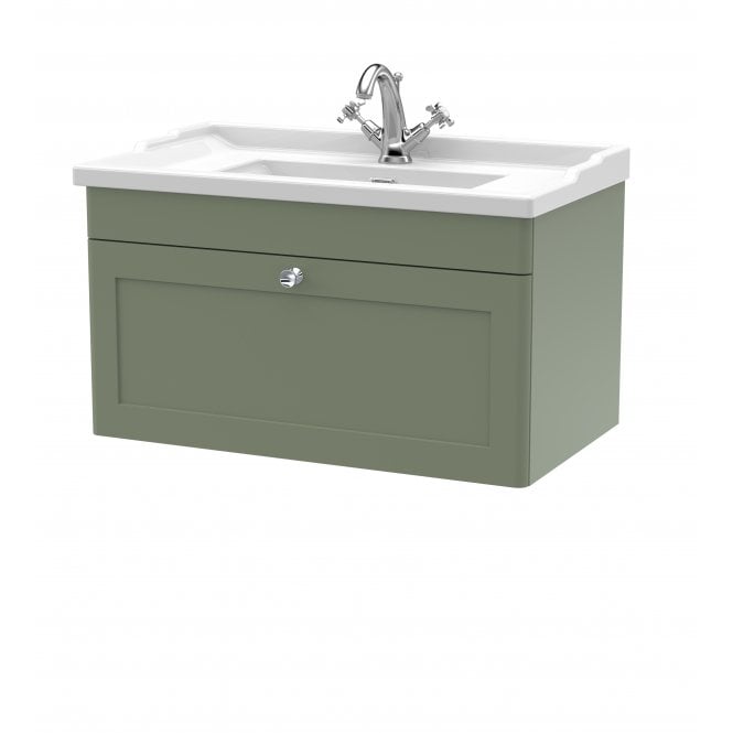 Nuie  Classique 800mm Wall Hung 1 Drawer Vanity & Basin 1TH CLC896F