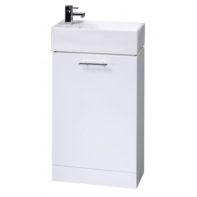 Nuie  Cloakroom Gloss White Compact Cabinet & Basin