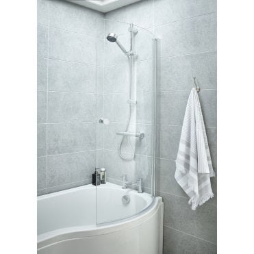 Nuie Curved B-Bath Screen with Rail