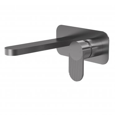 Nuie Cyprus Wall Mounted 2 Tap Hole Basin Mixer With Plate BIN728F