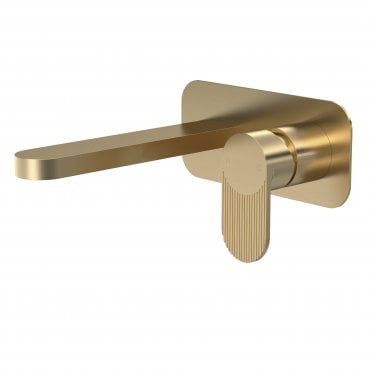Nuie Cyprus Wall Mounted 2 Tap Hole Basin Mixer With Plate BIN828F