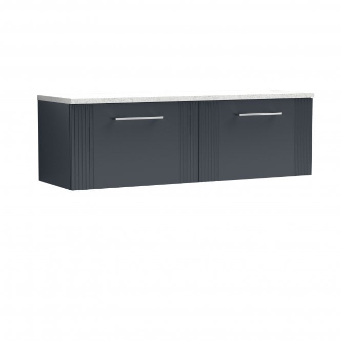 Nuie  Deco 1200 Wall Hung 2-Drawer Vanity & Laminate Worktop DPF1494LSW2