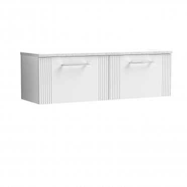 Nuie Deco 1200 Wall Hung 2-Drawer Vanity & Laminate Worktop DPF194LSW2
