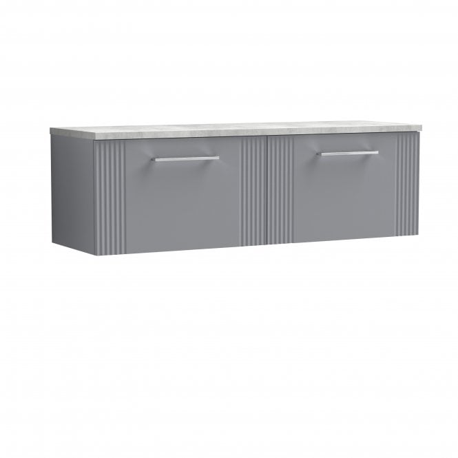 Nuie  Deco 1200 Wall Hung 2-Drawer Vanity & Laminate Worktop DPF294LBG2