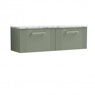 Nuie Deco 1200 Wall Hung 2-Drawer Vanity & Laminate Worktop DPF894LCM2