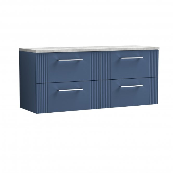 Nuie  Deco 1200 Wall Hung 4-Drawer Vanity & Laminate Worktop DPF393LBG2