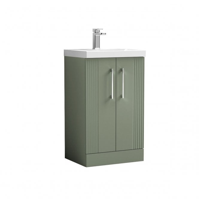 Nuie  Deco 500 Floor Standing Double Door Vanity Unit & Mid Edge Basin