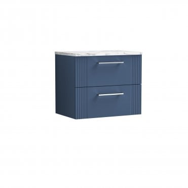 Nuie Deco 600 Wall Hung 2-Drawer Vanity & Laminate Worktop DPF393LCM
