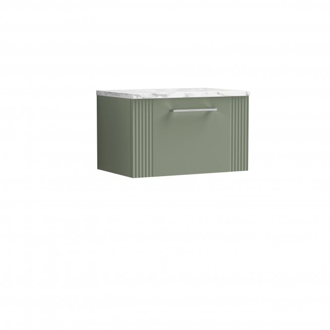 Nuie  Deco 600 Wall Hung Single Drawer Vanity & Laminate Worktop DPF894LCM