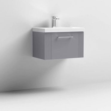 Nuie Deco 600 Wall Hung Single Drawer Vanity Unit & Deep Edge Basin