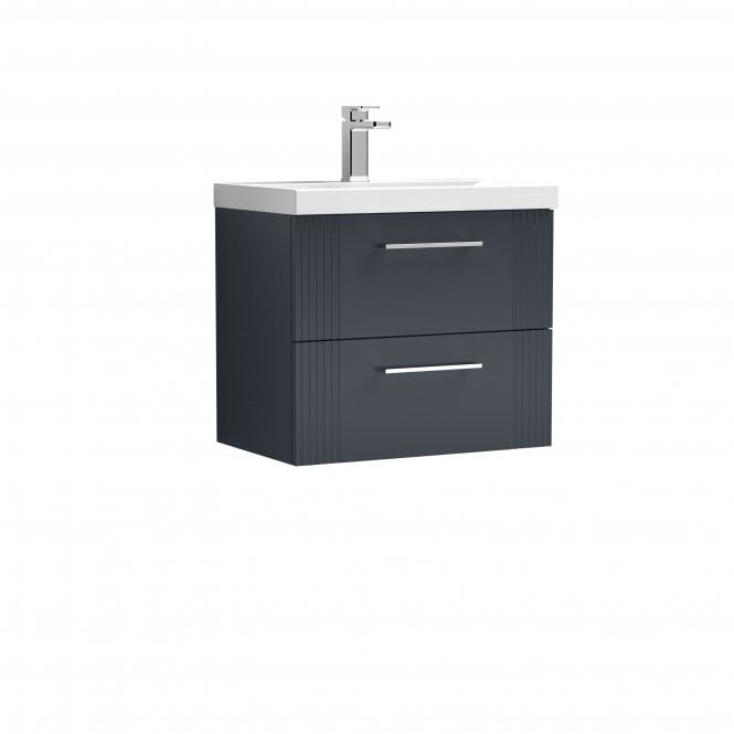 Nuie  Deco 600mm Wall Hung 2 Drawer Vanity & Basin 3 DPF1493D