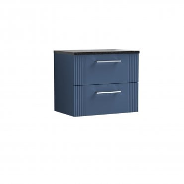 Nuie Deco 600mm Wall Hung 2 Drawer Vanity & Laminate Top DPF393LSB