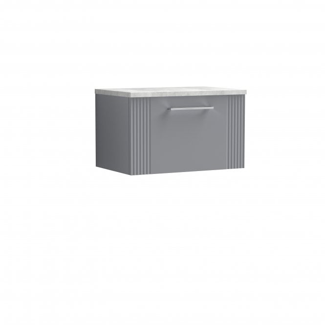 Nuie  Deco 600mm Wall Hung Single Drawer Vanity & Laminate Top DPF294LBG