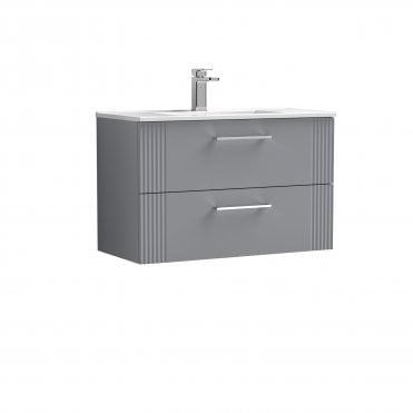 Nuie Deco 800mm Wall Hung 2 Drawer Vanity & Basin 2 DPF295B