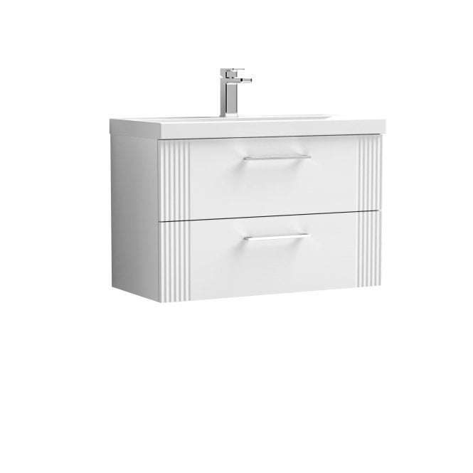 Nuie  Deco 800mm Wall Hung 2 Drawer Vanity & Basin 3 DPF195D