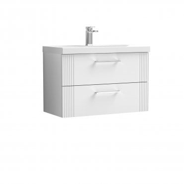 Nuie Deco 800mm Wall Hung 2 Drawer Vanity & Basin 3 DPF195D