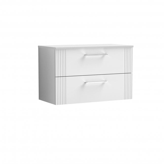 Nuie  Deco 800mm Wall Hung 2 Drawer Vanity & Worktop DPF195W