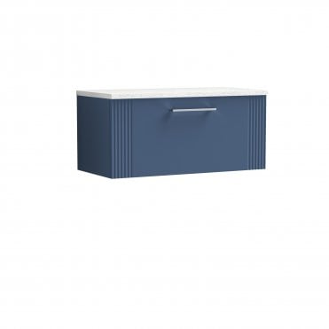 Nuie Deco 800mm Wall Hung Single Drawer Vanity & Laminate Top DPF396LSW