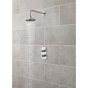 Nuie Edwardian Twin Thermostatic Concealed Shower Valve Chrome