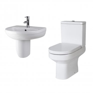 Nuie Harmony Toilet & 1TH Basin Semi Pedestal CHM007