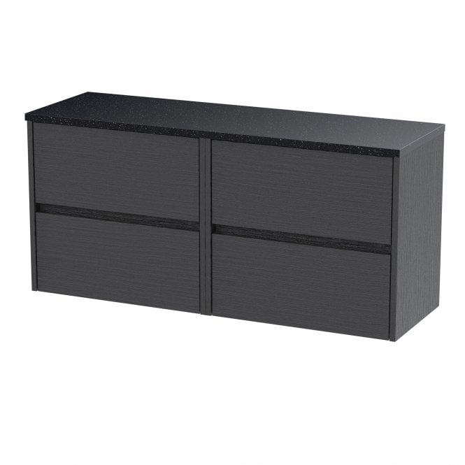 Nuie  Havana 1200mm Wall Hung 4-Drawer Unit & Laminate Worktop HAV2204LSB2