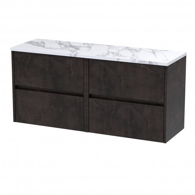 Nuie  Havana 1200mm Wall Hung 4-Drawer Unit & Laminate Worktop HAV2604LCM2