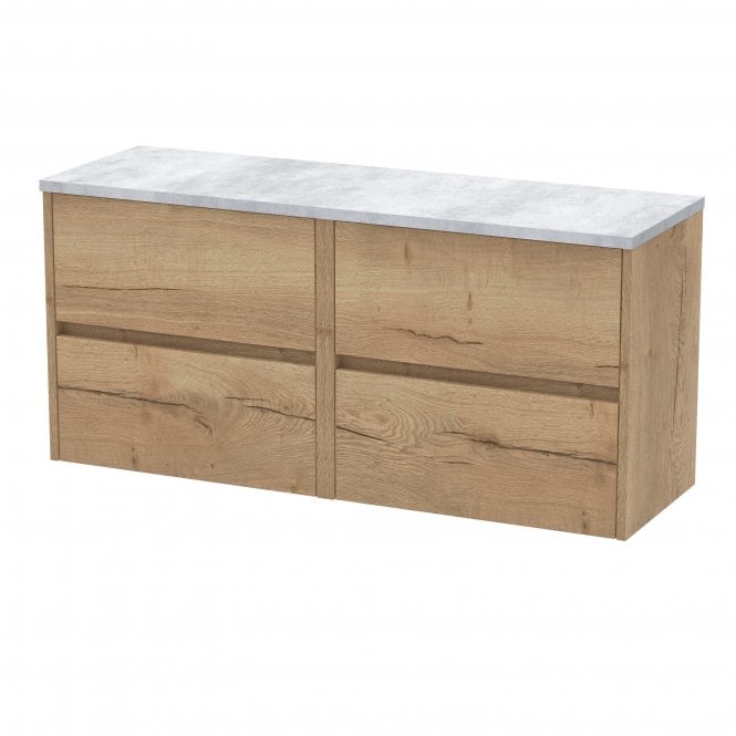 Nuie  Havana 1200mm Wall Hung 4-Drawer Unit & Laminate Worktop HAV804LBG2