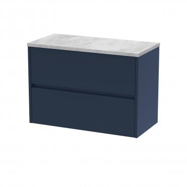 Nuie Havana 800mm Wall Hung 2-Drawer Unit & Laminate Worktop HAV2906LBG