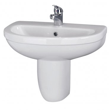 Nuie Ivo 550mm Basin 1TH & Semi Pedestal