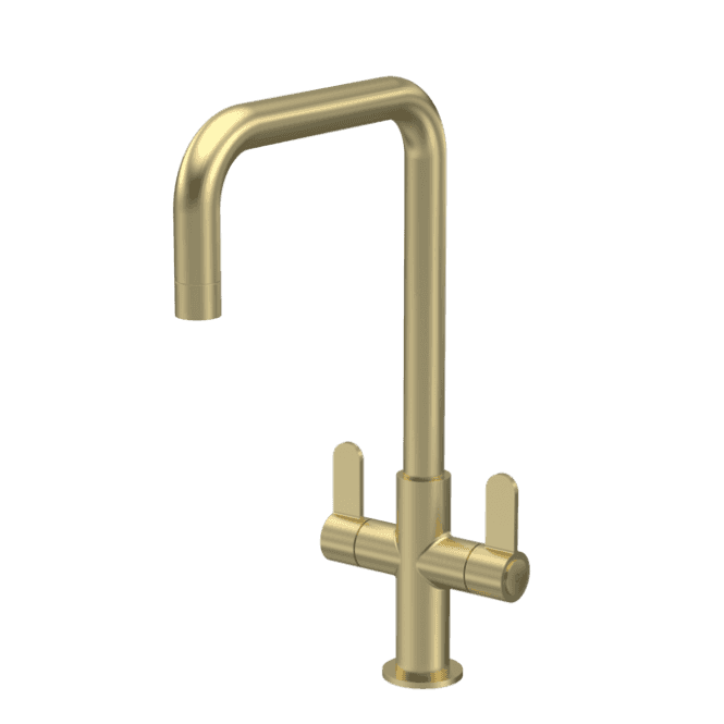 Nuie  Kosi Mono Dual Lever Kitchen Tap Brushed Brass