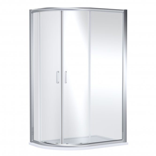 Nuie  Lucie 1200mm x 800mm Offset Quadrant - Chrome AQU128N-E8